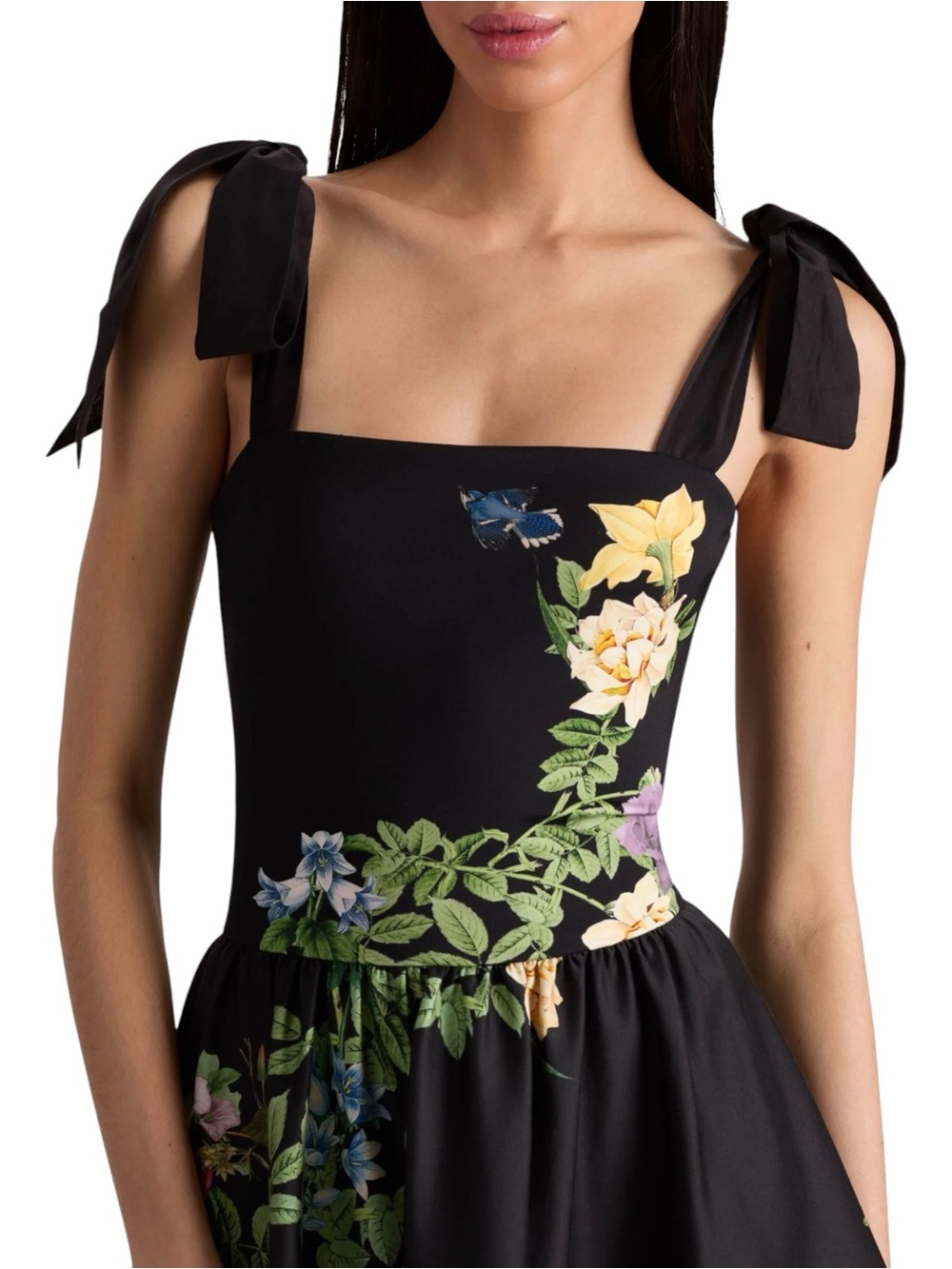 NWT Alice + Olivia Oriana Drop Waist Venus Floral Dress Size 2 - Picture 7 of 12
